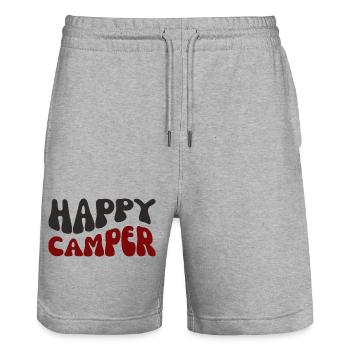 Happy Camper Print - Short de jogging bio TRAINER Stanley/Stella unisexe - gris chiné - Devant - Nik (191cm) & Marisol (170cm)