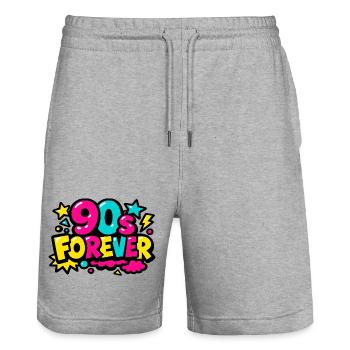 Pop Éternelle des années 90 - Short de jogging bio TRAINER Stanley/Stella unisexe - gris chiné - Devant - Nik (191cm) & Marisol (170cm)