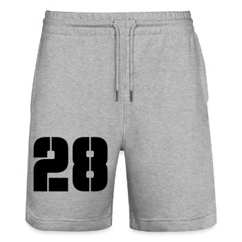 28 - Stanley/Stella Unisex Bio Joggingshorts Trainer  - Grau meliert - Vorne - Nik (191cm) & Marisol (170cm)