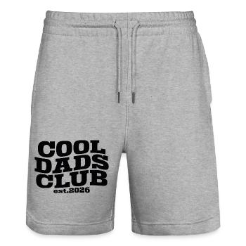 Cool Dads Club - Vatertag Papa Geschenk - Stanley/Stella Unisex Bio Joggingshorts Trainer  - Grau meliert - Vorne - Nik (191cm) & Marisol (170cm)