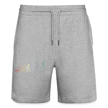 Vintage Boxes Evolution - Stanley/Stella Trainer Unisex Organic Jogging Shorts - heather grey - Front - Nik (191cm) & Marisol (170cm)