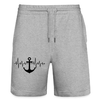 Magasin principal - Short de jogging bio TRAINER Stanley/Stella unisexe - gris chiné - Devant - Nik (191cm) & Marisol (170cm)