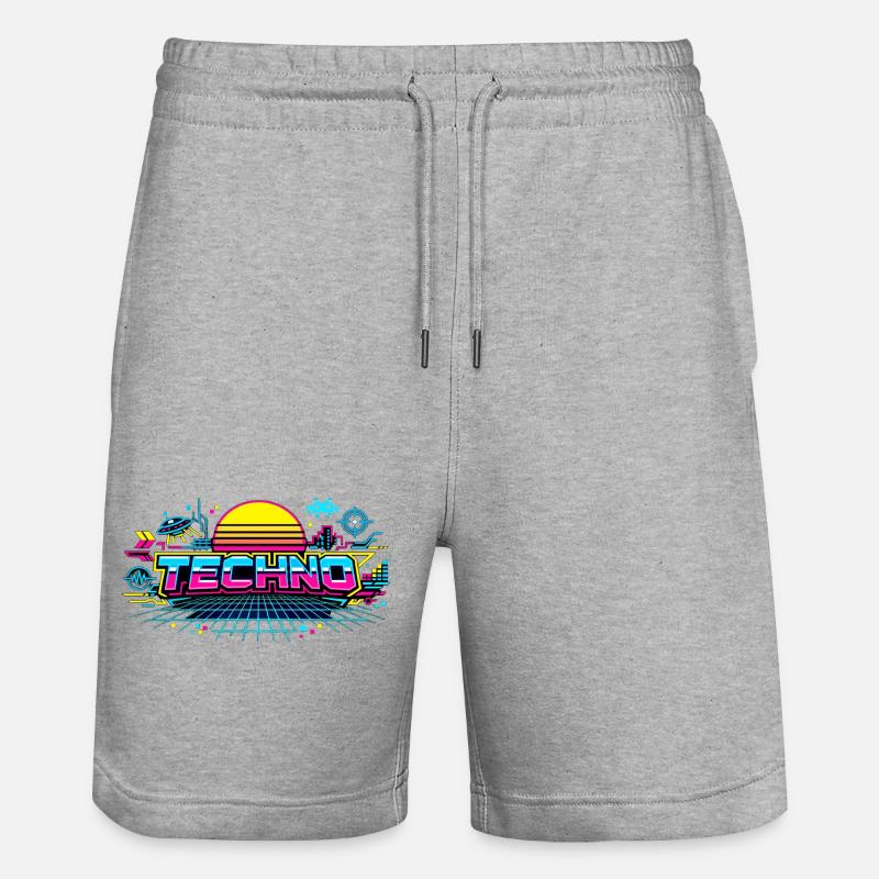 Neon Techno Horizon - Short de jogging bio TRAINER Stanley/Stella unisexe - gris chiné