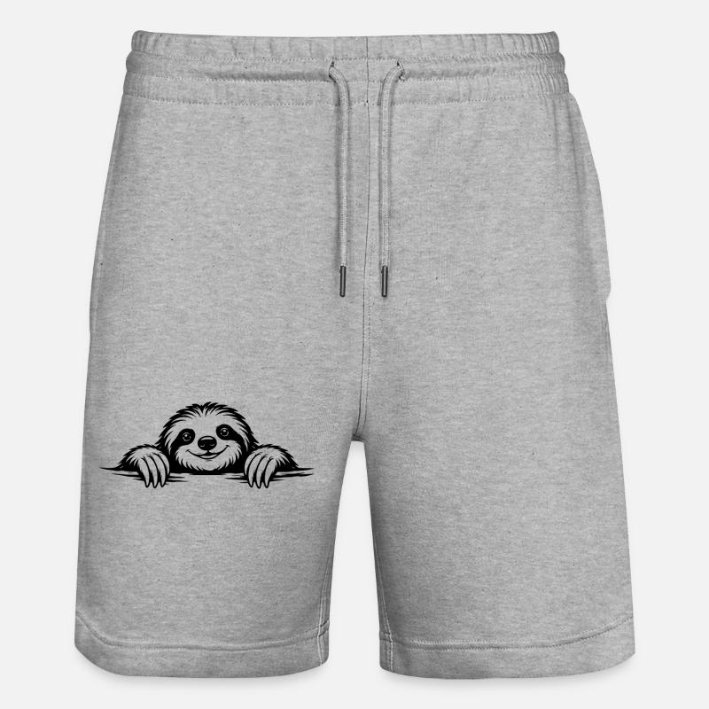 Paresseux dans une posture détendue - Short de jogging bio TRAINER Stanley/Stella unisexe - gris chiné