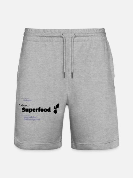 aktuelles Superfood - Stanley/Stella Unisex Bio Joggingshorts Trainer  - Grau meliert