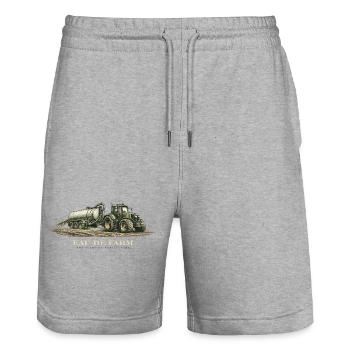 Eau de Farm Traktor Vintage - Stanley/Stella Unisex Bio Joggingshorts Trainer  - Grau meliert - Vorne - Nik (191cm) & Marisol (170cm)