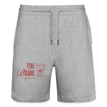The Bride, Cheers to love 2026 - Stanley/Stella Trainer Unisex Organic Jogging Shorts - heather grey - Front - Nik (191cm) & Marisol (170cm)