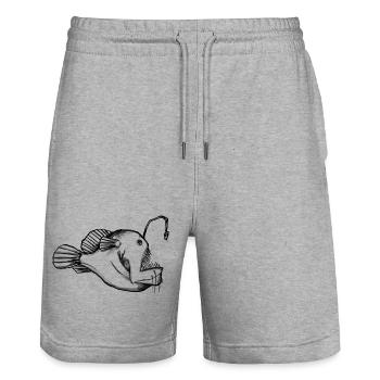 Deep Sea Frogfish Monster - Illustration - Stanley/Stella Trainer Unisex Organic Jogging Shorts - heather grey - Front - Nik (191cm) & Marisol (170cm)