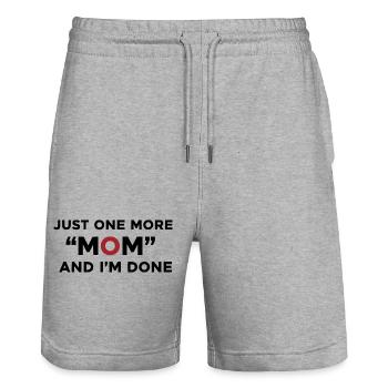 Noch eine Mutter und ich bin fertig mit Humor - Stanley/Stella Unisex Bio Joggingshorts Trainer  - Grau meliert - Vorne - Nik (191cm) & Marisol (170cm)