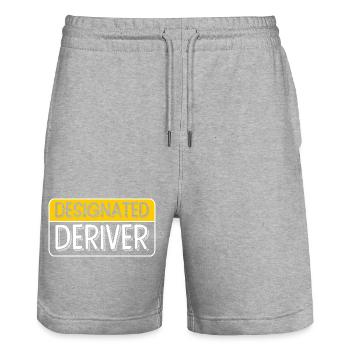 math math - Stanley/Stella Trainer Unisex Organic Jogging Shorts - heather grey - Front - Nik (191cm) & Marisol (170cm)