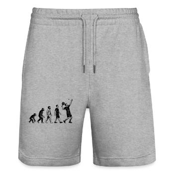Padel Tennis Evolution Sportler Sport - Stanley/Stella Unisex Bio Joggingshorts Trainer  - Grau meliert - Vorne - Nik (191cm) & Marisol (170cm)