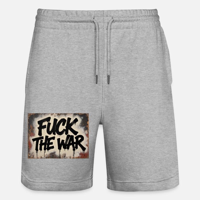 SCHEISS AUF DEN KRIEG - Stanley/Stella Unisex Bio Joggingshorts Trainer  - Grau meliert