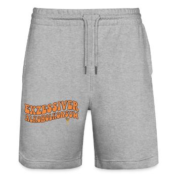 Excessive Alcohol Consumption Party - Stanley/Stella Trainer Unisex Organic Jogging Shorts - heather grey - Front - Nik (191cm) & Marisol (170cm)