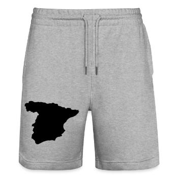 spanien_country - Stanley/Stella Trainer Unisex Organic Jogging Shorts - heather grey - Front - Nik (191cm) & Marisol (170cm)