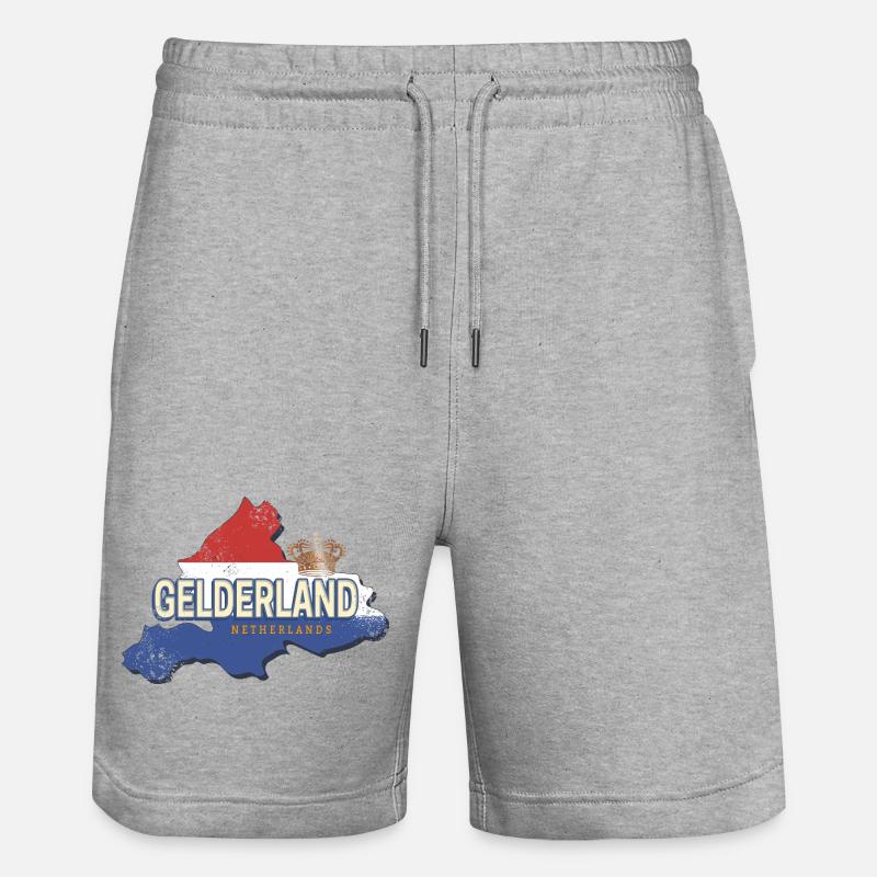 Gueldre Carte rétro des Pays-Bas - Short de jogging bio TRAINER Stanley/Stella unisexe - gris chiné