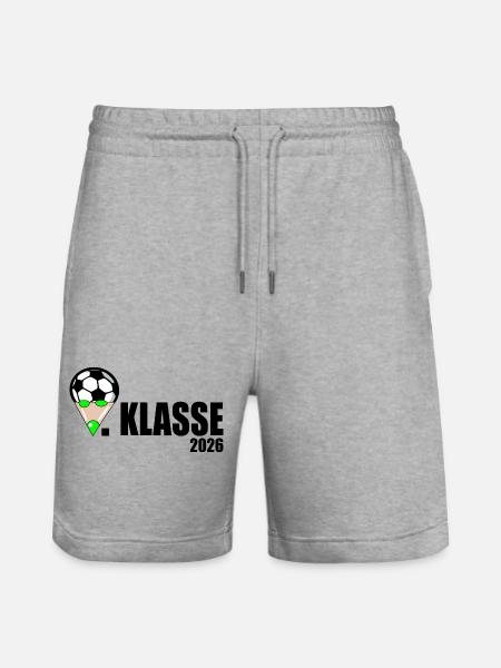 Fußball 1. Klasse 2026 - Stanley/Stella Unisex Bio Joggingshorts Trainer - Grau meliert
