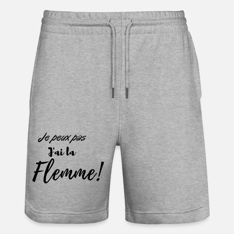 Je peux pas j'ai l'a flemme - Short de jogging bio TRAINER Stanley/Stella unisexe - gris chiné