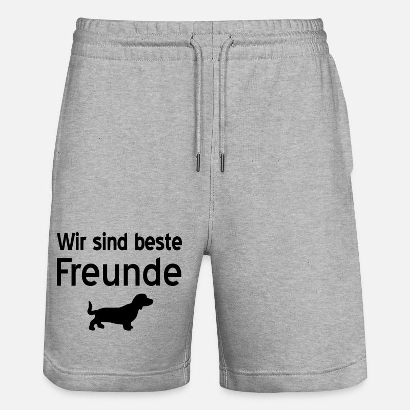 Dackel - Stanley/Stella Unisex Bio Joggingshorts Trainer  - Grau meliert