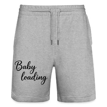 Baby Loading - Stanley/Stella Unisex Bio Joggingshorts Trainer  - Grau meliert - Vorne - Nik (191cm) & Marisol (170cm)