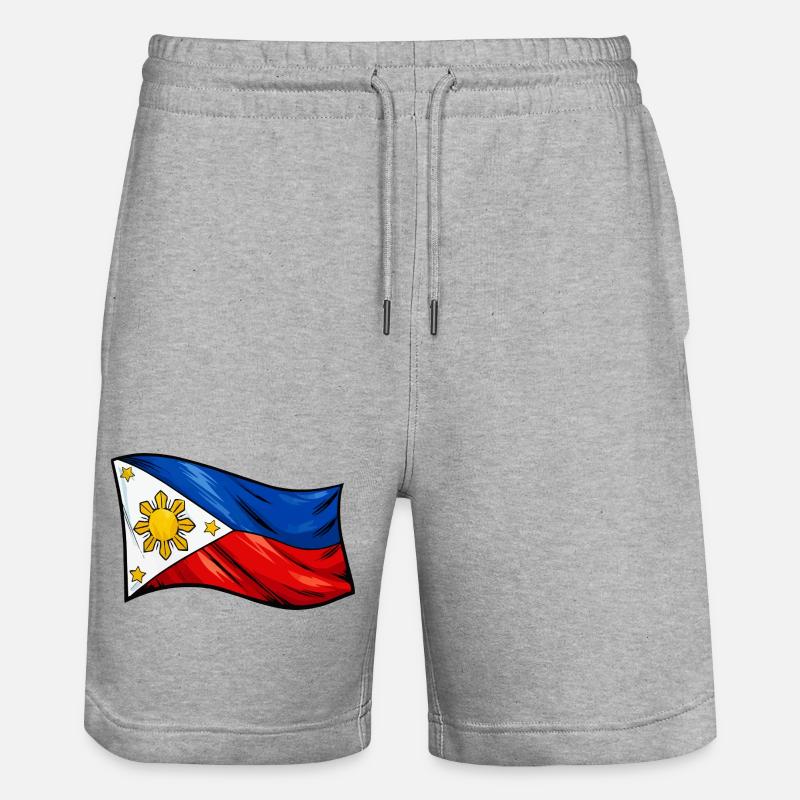 Caricature du drapeau des Philippines - Short de jogging bio TRAINER Stanley/Stella unisexe - gris chiné