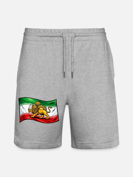 Persia Iran Flag - Stanley/Stella Trainer Unisex Organic Jogging Shorts - heather grey