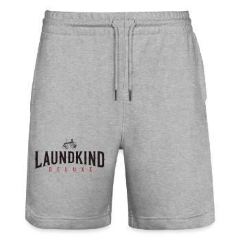 Laundkind - Short de jogging bio TRAINER Stanley/Stella unisexe - gris chiné - Devant - Nik (191cm) & Marisol (170cm)