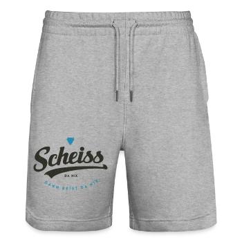 Scheiss da nix - Short de jogging bio TRAINER Stanley/Stella unisexe - gris chiné - Devant - Nik (191cm) & Marisol (170cm)
