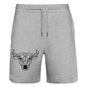 Ox Polygon - Stanley/Stella Trainer Unisex Organic Jogging Shorts - heather grey - Front - Nik (191cm) & Marisol (170cm)