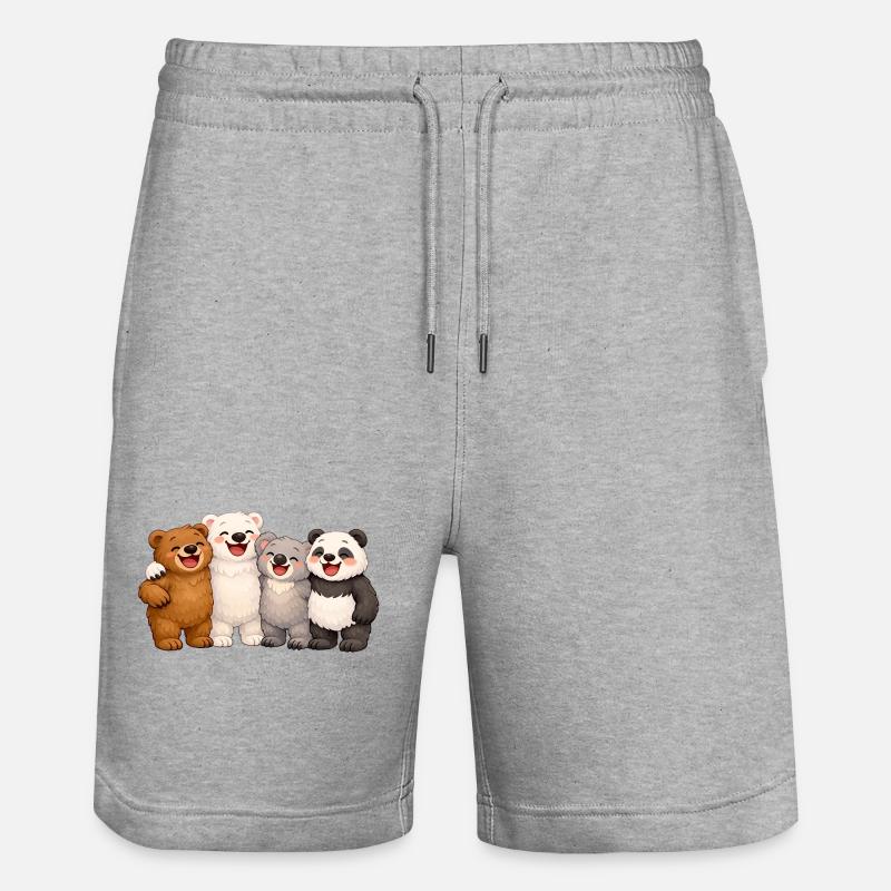 Vier Bären in Freundschaft - Stanley/Stella Unisex Bio Joggingshorts Trainer  - Grau meliert