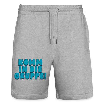 komm in die Gruppe - Stanley/Stella Unisex Bio Joggingshorts Trainer  - Grau meliert - Vorne - Nik (191cm) & Marisol (170cm)