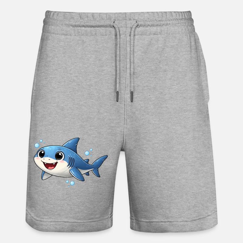 Motif Bébé Requin Drôle Cadeau Océan - Short de jogging bio TRAINER Stanley/Stella unisexe - gris chiné