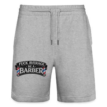 Soyez barbier – Non-conformité élégante - Short de jogging bio TRAINER Stanley/Stella unisexe - gris chiné - Devant - Nik (191cm) & Marisol (170cm)