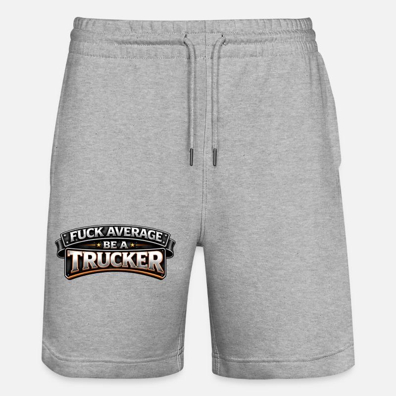 Fier camionneur – passion sur la route - Short de jogging bio TRAINER Stanley/Stella unisexe - gris chiné