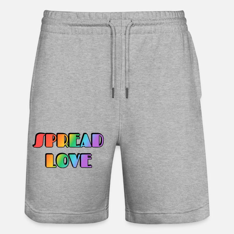 Typographie arc-en-ciel Spread Love - Short de jogging bio TRAINER Stanley/Stella unisexe - gris chiné