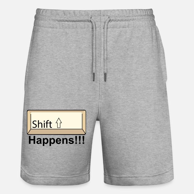 Shift Key Minimal Keyboard Design - Stanley/Stella Unisex Bio Joggingshorts Trainer  - Grau meliert