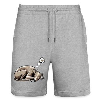 Whippet Greyhound Whippets Greyhound Owner - Stanley/Stella Trainer Unisex Organic Jogging Shorts - heather grey - Front - Nik (191cm) & Marisol (170cm)