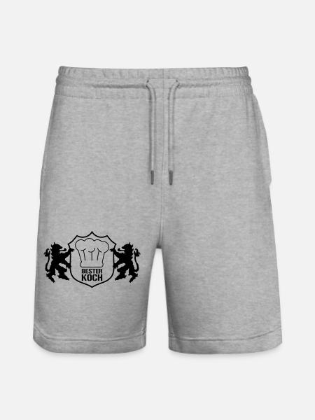 Bester Koch Wappen - Stanley/Stella Unisex Bio Joggingshorts Trainer - Grau meliert