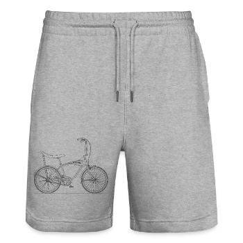 Bonanza Bicycle Motif for Retro Bike Vintage Fans - Stanley/Stella Trainer Unisex Organic Jogging Shorts - heather grey - Front - Nik (191cm) & Marisol (170cm)
