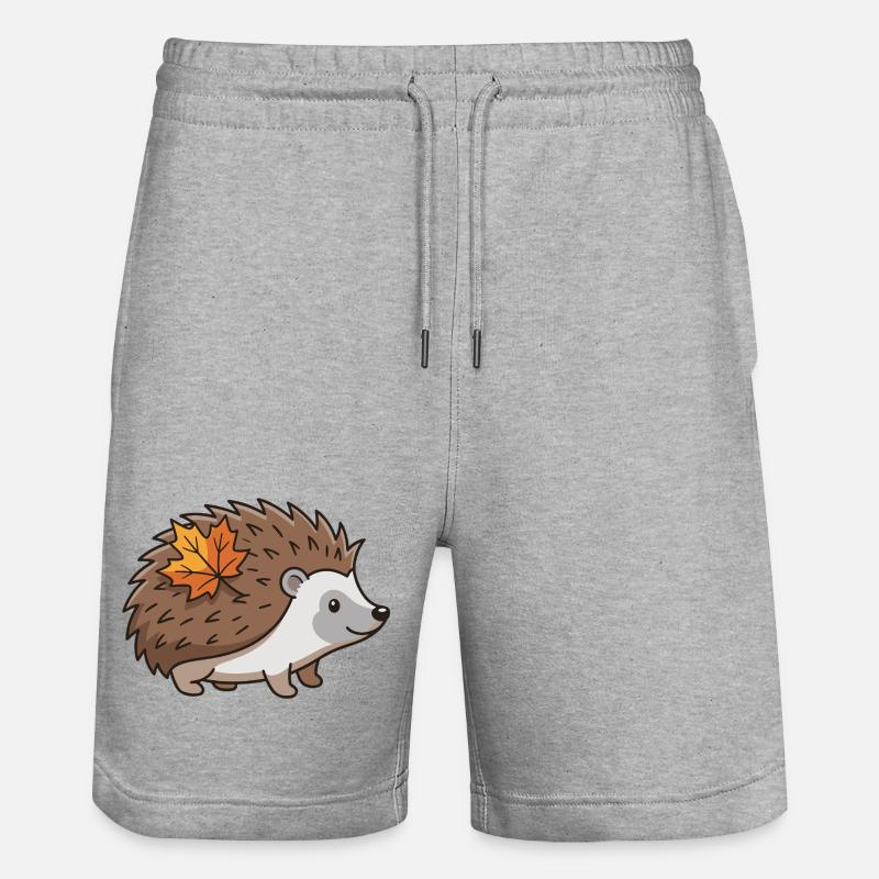 Hérisson Feuille d’Automne, Animal Mignon - Short de jogging bio TRAINER Stanley/Stella unisexe - gris chiné