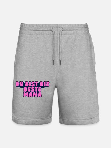 du bist die beste Mama - Stanley/Stella Unisex Bio Joggingshorts Trainer  - Grau meliert