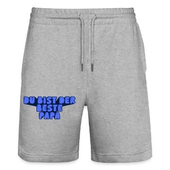 du bist der beste Papa - Stanley/Stella Unisex Bio Joggingshorts Trainer  - Grau meliert - Vorne - Nik (191cm) & Marisol (170cm)