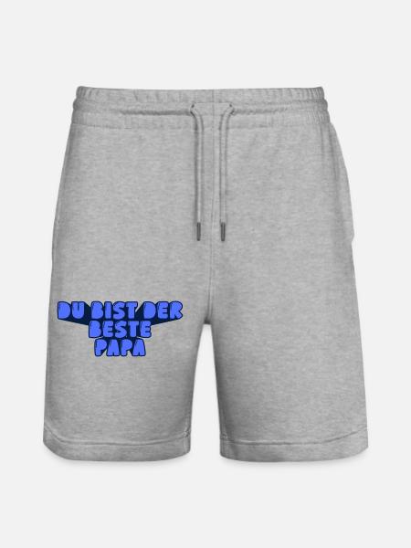 du bist der beste Papa - Stanley/Stella Unisex Bio Joggingshorts Trainer  - Grau meliert