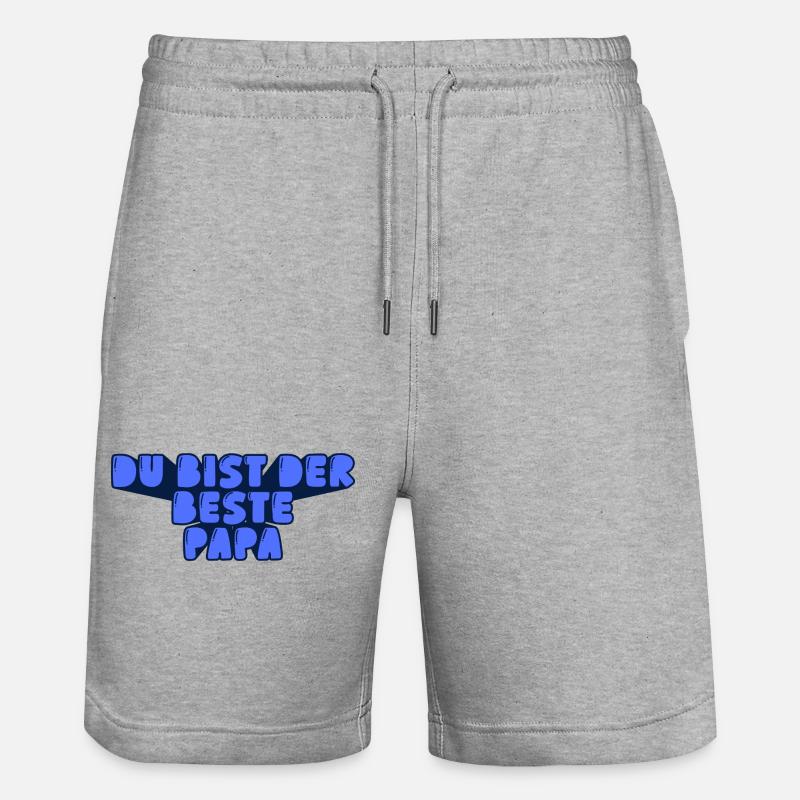 du bist der beste Papa - Stanley/Stella Unisex Bio Joggingshorts Trainer  - Grau meliert