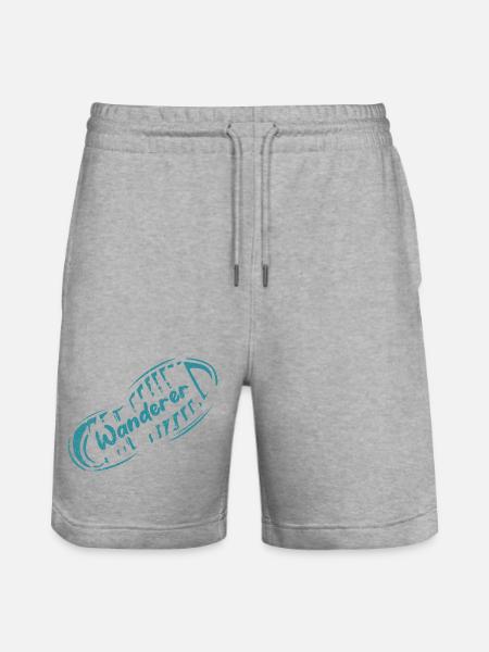 Leave Your Footprint Wanderer Travel Design - Stanley/Stella Trainer Unisex Organic Jogging Shorts - heather grey