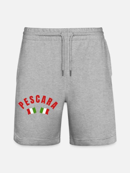 Pescara Crossed Italian Flags  - Stanley/Stella Trainer Unisex Organic Jogging Shorts - heather grey