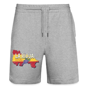 La Rioja Spanien Retro Region Reben Vintage Wein - Stanley/Stella Unisex Bio Joggingshorts Trainer  - Grau meliert - Vorne - Nik (191cm) & Marisol (170cm)
