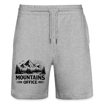 Mountains Office Mountain Lovers Adventure - Stanley/Stella Trainer Unisex Organic Jogging Shorts - heather grey - Front - Nik (191cm) & Marisol (170cm)