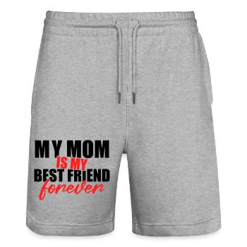 Mom Is My Best Friend Forever Shirt - Stanley/Stella Unisex Bio Joggingshorts Trainer  - Grau meliert - Vorne - Nik (191cm) & Marisol (170cm)