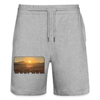 Wadi Rum Sunset - Short de jogging bio TRAINER Stanley/Stella unisexe - gris chiné - Devant - Nik (191cm) & Marisol (170cm)