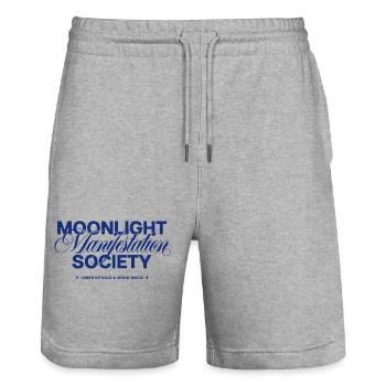 Moonlight Manifestation Society - Stanley/Stella Unisex Bio Joggingshorts Trainer  - Grau meliert - Vorne - Nik (191cm) & Marisol (170cm)
